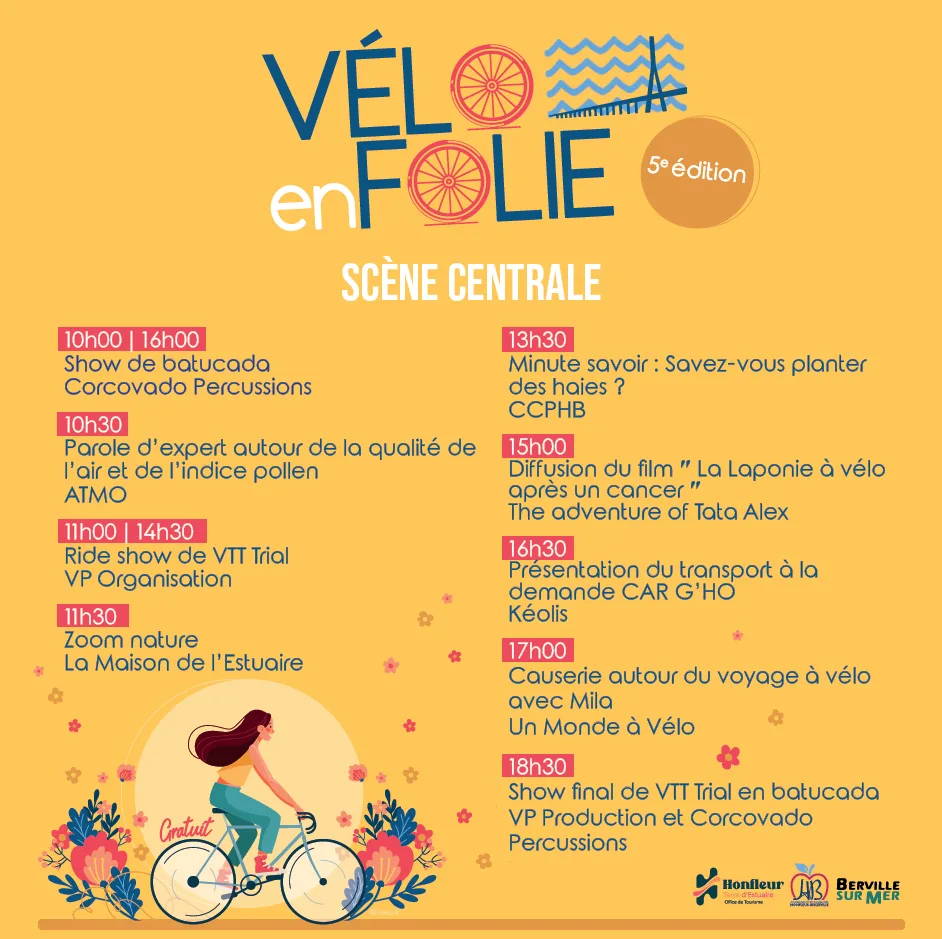 Programme Vélo en Folie 2025 Berville sur mer, par l'office de tourisme de Honfleur Terre d'Estuaire
