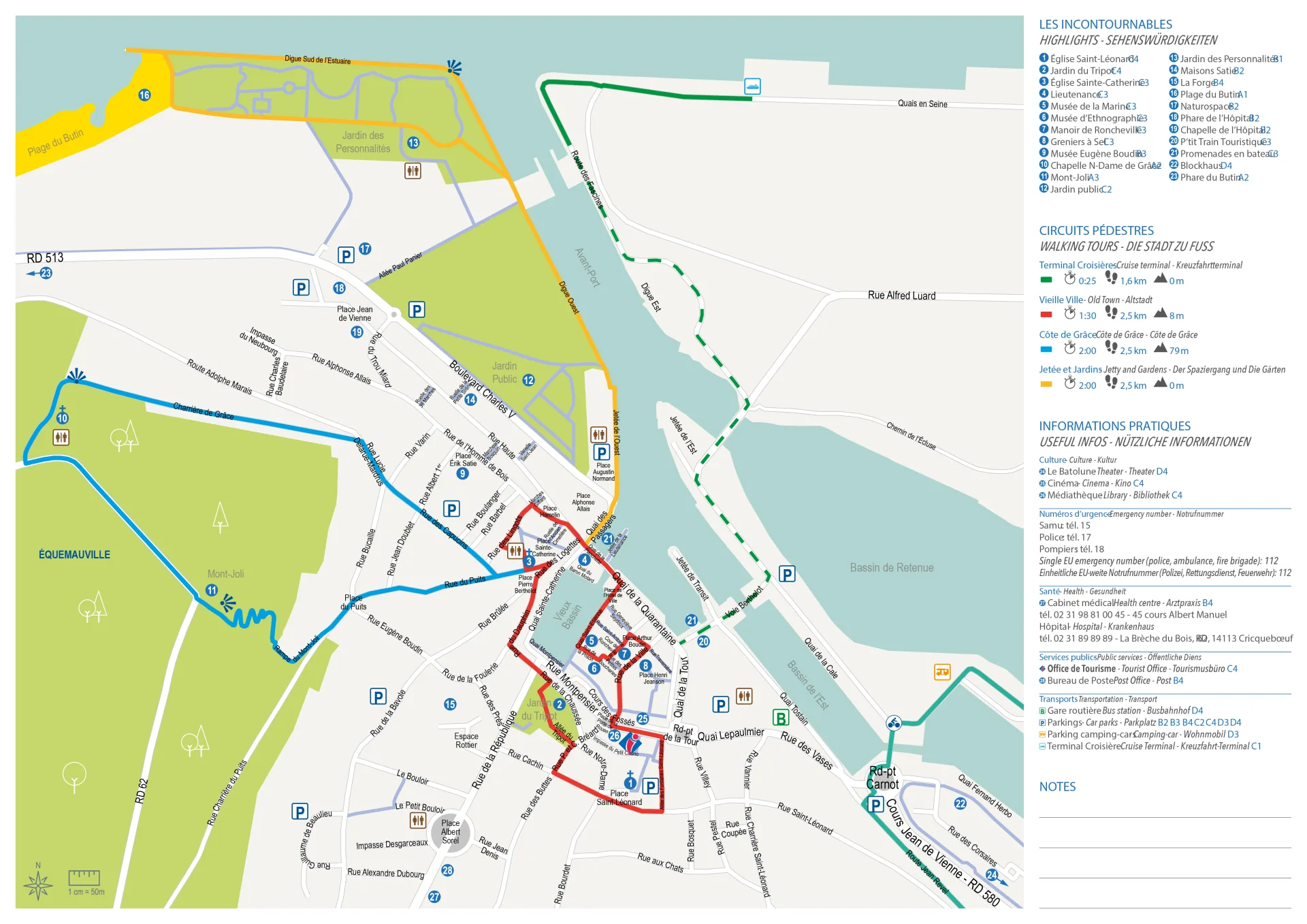 Honfleur - City map