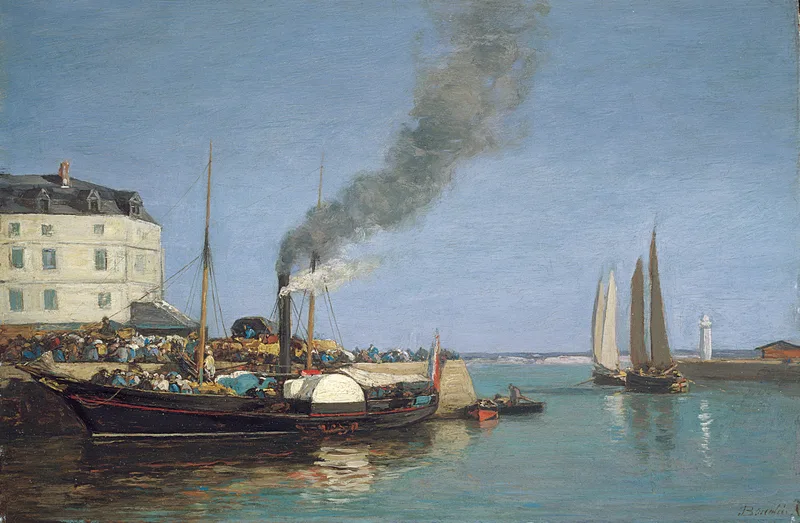 Painting Honfleur, the pier - boudin