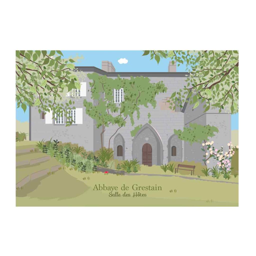 Postcard-Abbaye-de-Grestain-Salle-des-Hotes