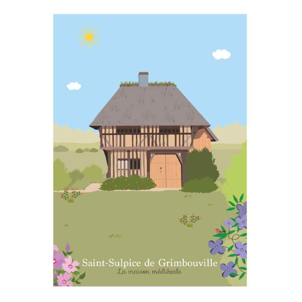Postcard-Medieval-House in Saint Sulpice de Grimbouville_Honfleur land of estuary