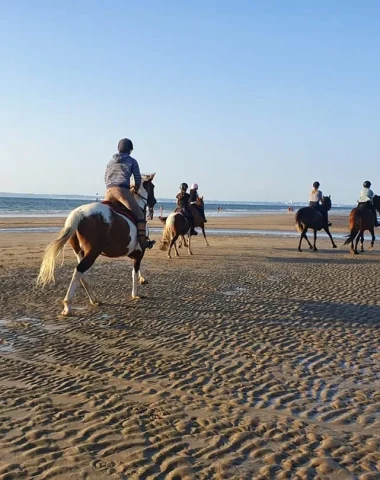 Promenade à cheval sur la plage_centre équestre de la Morelle