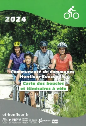 Une carte vélo Honfleur Terre d'Estuaire_CCPHB_boucles locales et itinéraires vélo