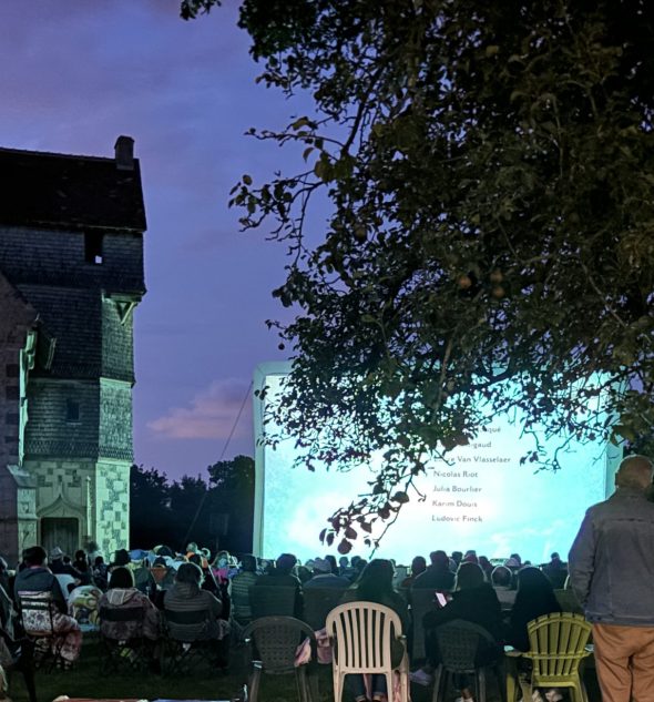 Open-air cinema at the Manoir du Désert in Honfleur, August 2024