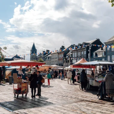 Markt von Beuzeville, einem Dorf in der Nähe von Honfleur in der Normandie