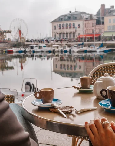 Café on the terrace around the Vieux Bassin - Honfleur